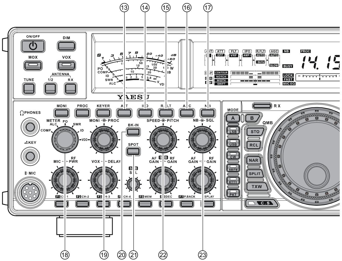 YAESU FT-2000 - ② Commutateur KEYER - 1