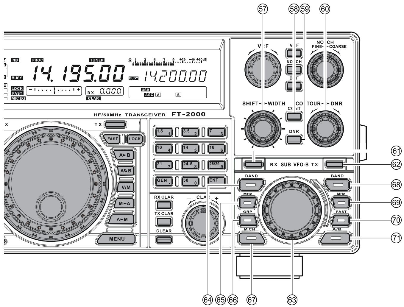 YAESU FT-2000 - ⑤ Commande NOTCH - 1
