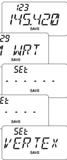 YAESU VX-170 - Pour ne pas afficher les libellés (et revenir donc à l'affichage de la fréquence): - 2