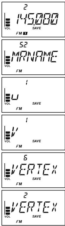 YAESU VX-3E - LIBELLÉS MÉMOIRES - 2