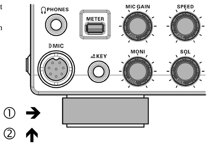 YAESU FT-950 - Rentrer les pieds supports côté face avant - 1