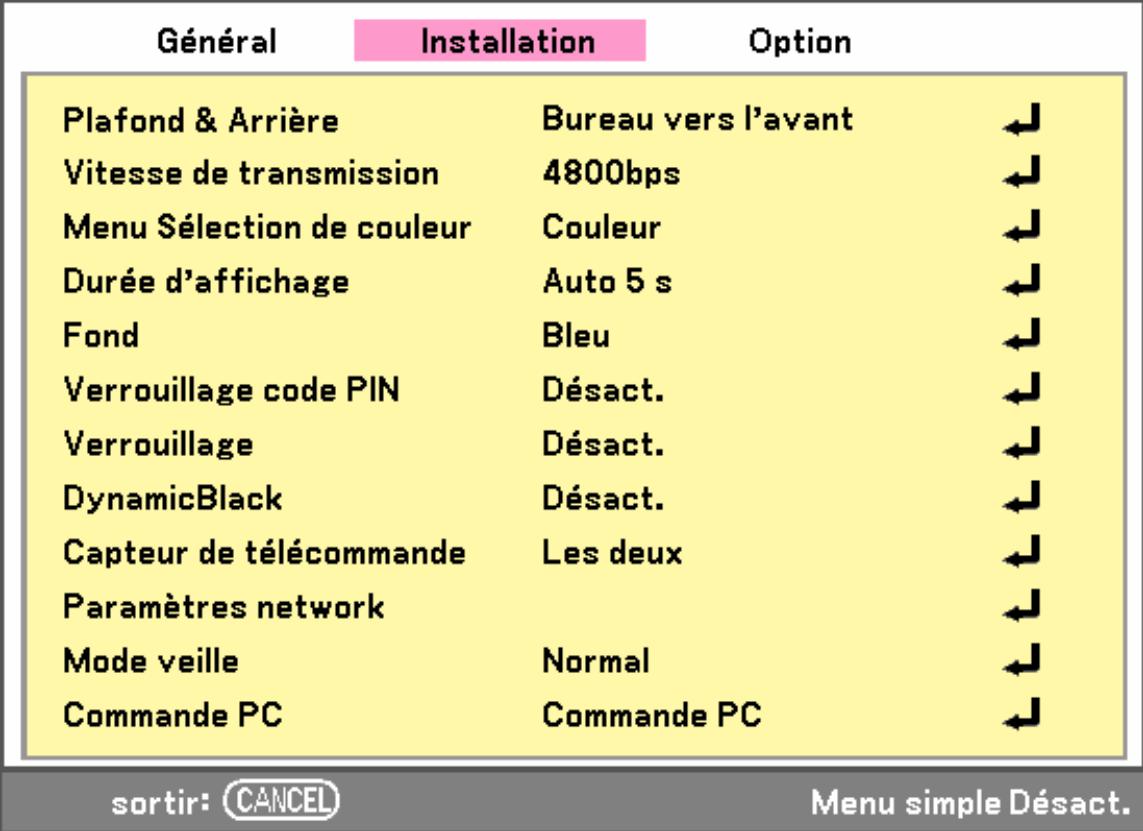 SANYO PDG-DXT10L - Réglages - 1