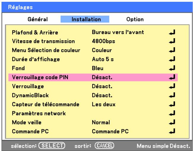 SANYO PDG-DXT10L - Verrouillage du projeteur - 3