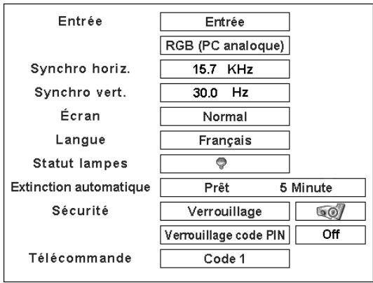 SANYO PLC-XP100L - Menu INFORMATION - 2