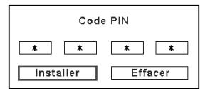 SANYO PLC-XP100L - Boite de dialogue Entrée du code PIN - 1
