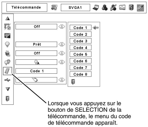 SANYO PLC-XP57L - Pour changer le code de la télécommande: - 1