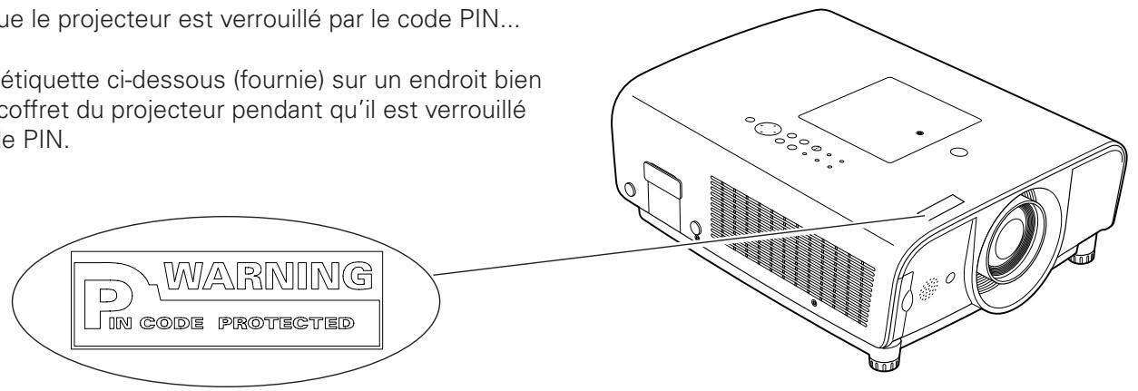 SANYO PLC-XT35L - Notes relatives au numero de code PIN - 3
