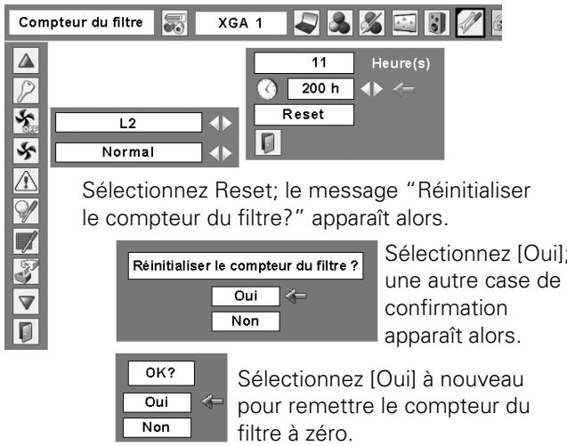 SANYO PLC-XU111 - Remise à zéro du compteur du filtre - 1