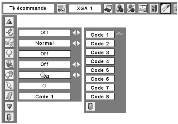 SANYO PLC-XU111 - Pour changer le code de la télécommande: - 2