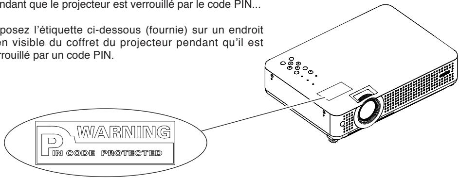 SANYO PLC-XU75 - Notes relatives au numéro de code PIN - 1