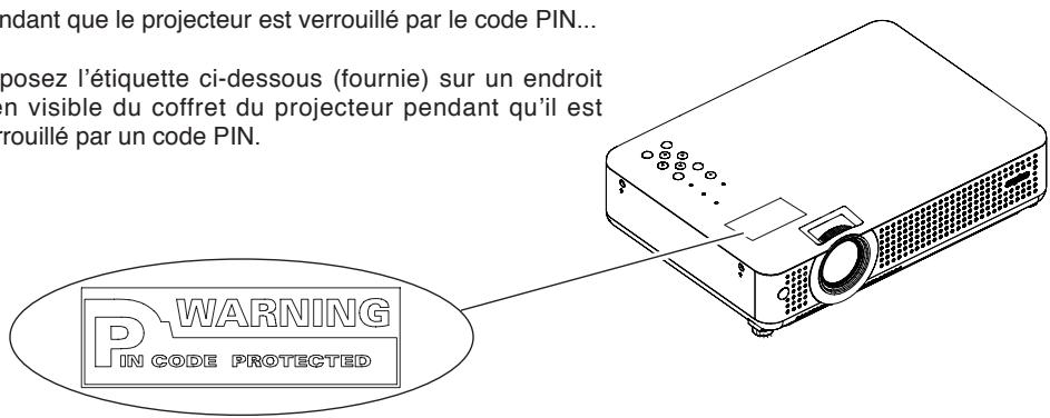 SANYO PLC-XU78 - Notes relatives au numéro de code PIN - 3
