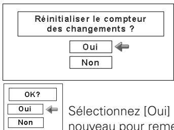 SANYO PLV-WF20 - Remise à zéro du compteur des changements - 2
