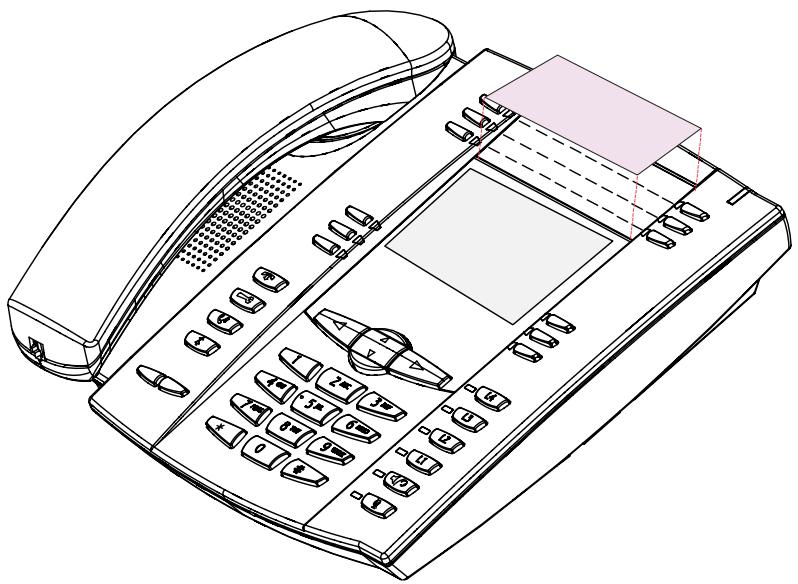 AASTRA 55I IP PHONE - Insertion de l'étiquette des touches dans votre téléphone - 1