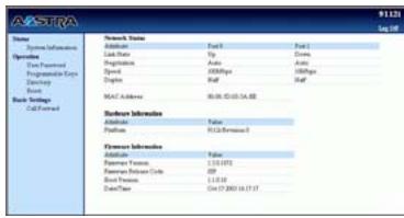 AASTRA 9112I IP PHONE - Accès à l'interface utilisateur Web Aastr - 2