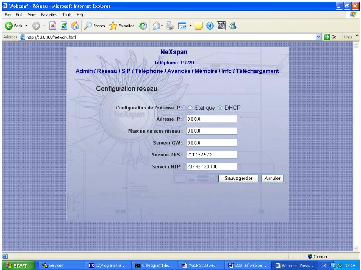AASTRA I220 SIP - Réseau : - 1
