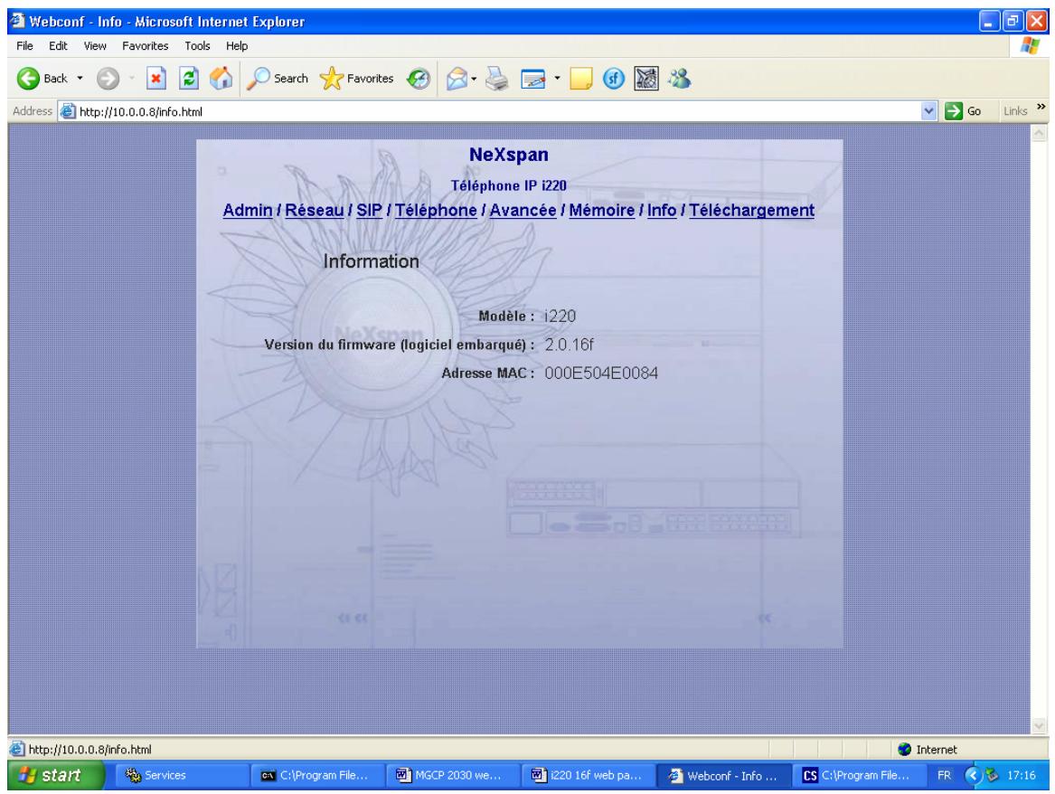 AASTRA I220 SIP - Information : - 1