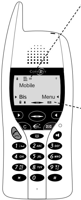 CONNEXITY Mobile Bis Menu 1 : 2 ABC 3 DEF 4 GHI 5 JKL 6 MNO 7 PQ R3 8 TUV 9 WX YZ 0 # #