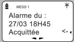 MESS 1 Alarme du : 27/03 18H45 Acquittée < -