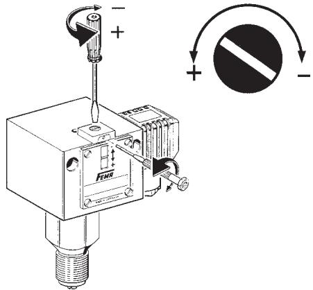 HONEYWELL DWAMV - Setting the switching pressure - 1
