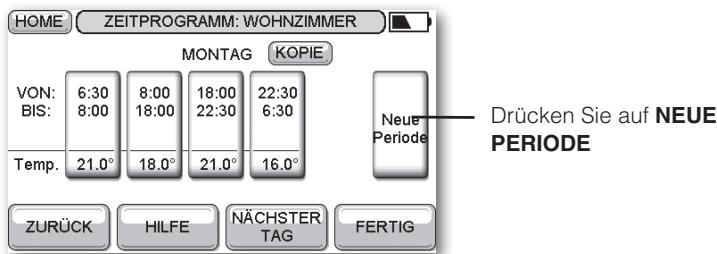 HONEYWELL EVOTOUCH - Perioden (Schaltpunkte) hinzufügen undlöschen - 1