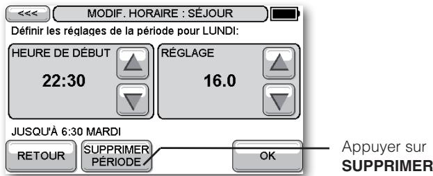HONEYWELL EVOTOUCH - Ajout et suppression de périodes - 2