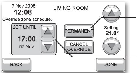 HONEYWELL EVOTOUCH - To change the override duration - 2