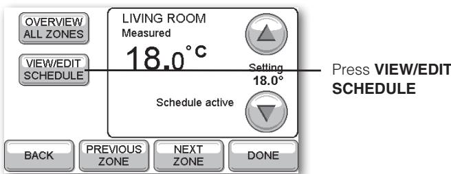 HONEYWELL EVOTOUCH - Changing the schedules - 2