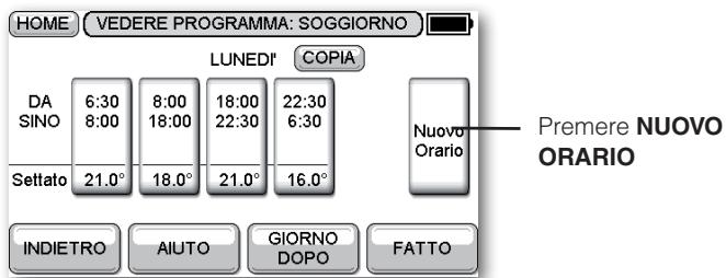 HONEYWELL EVOTOUCH - Aggiunta di un periodo - 1