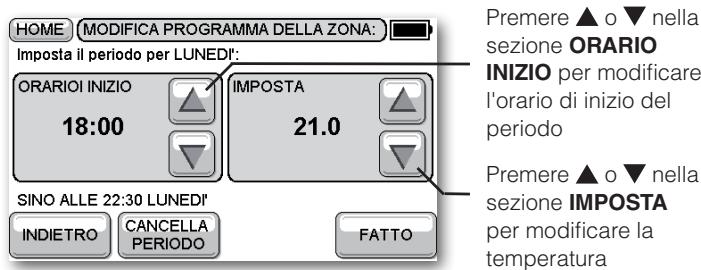 HONEYWELL EVOTOUCH - Modifica di un periodo - 1