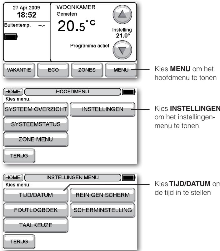 HONEYWELL EVOTOUCH - Tijd en datum aanpassen - 1