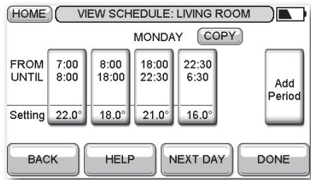 HONEYWELL EVOTOUCH - To edit a period - 2
