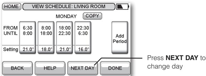 HONEYWELL EVOTOUCH - Changing the schedules - 3