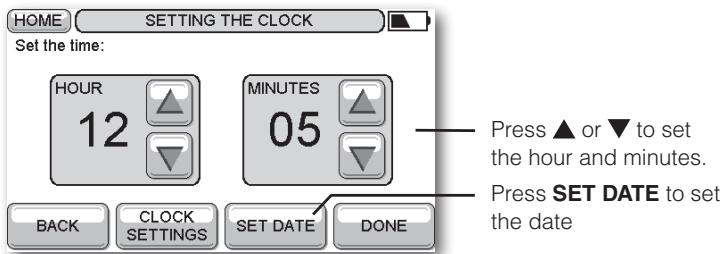 HONEYWELL EVOTOUCH - To set the time - 1