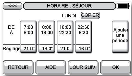 HONEYWELL EVOTOUCH - Pour modifier une période - 2