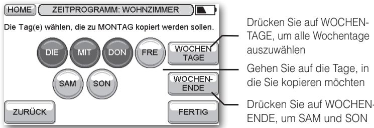 HONEYWELL EVOTOUCH - Perioden (Schaltpunkte) hinzufügen undlöschen - 4