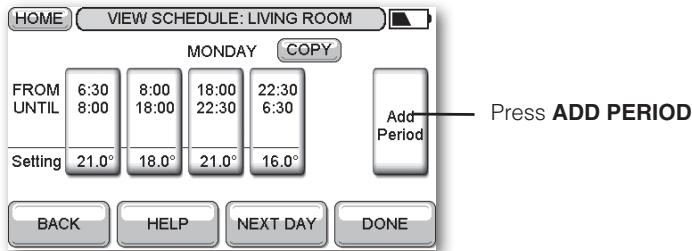 HONEYWELL EVOTOUCH - To add a period - 1