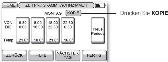 HONEYWELL EVOTOUCH - Perioden (Schaltpunkte) hinzufügen undlöschen - 3