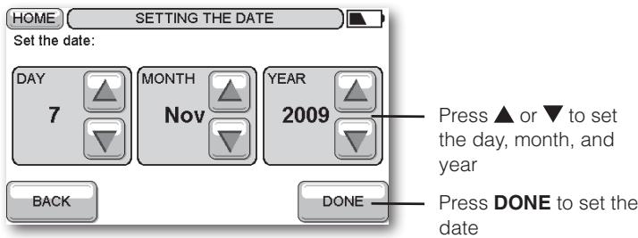 HONEYWELL EVOTOUCH - To set the date - 1