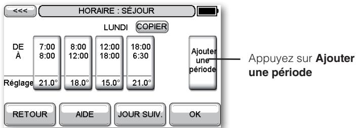 HONEYWELL EVOTOUCH - Ajout et suppression de périodes - 1