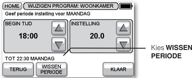 HONEYWELL EVOTOUCH - Periode toevoegen en wissen - 2