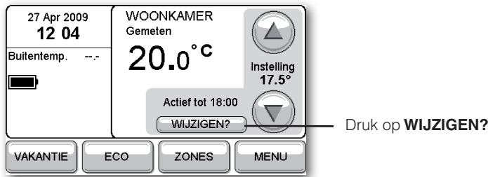 HONEYWELL EVOTOUCH - De duur van de tijdelijke instelling wijzigen - 1