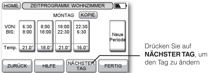 HONEYWELL EVOTOUCH - Zeitprogramme ändern - 3