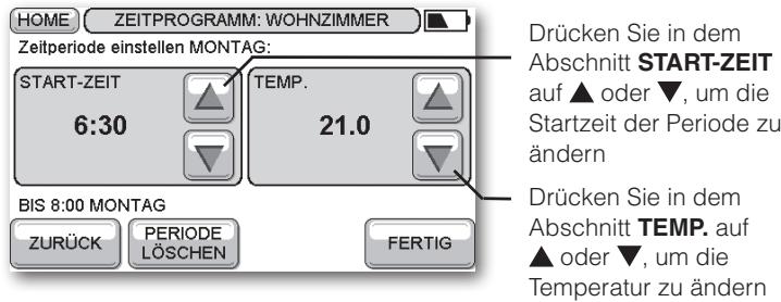 HONEYWELL EVOTOUCH - Periode (Schaltpunkt)ändern - 1
