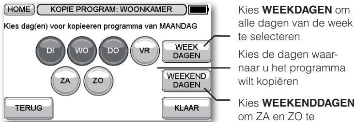 HONEYWELL EVOTOUCH - Periode toevoegen en wissen - 4