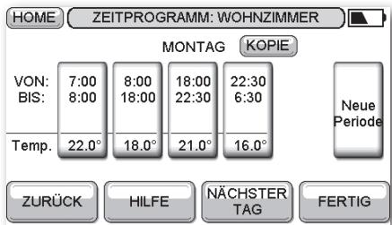 HONEYWELL EVOTOUCH - Periode (Schaltpunkt)ändern - 2