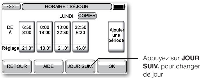 HONEYWELL EVOTOUCH - Modification des horaires - 3