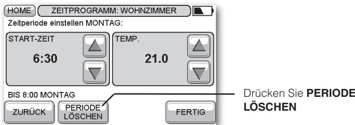HONEYWELL EVOTOUCH - Perioden (Schaltpunkte) hinzufügen undlöschen - 2