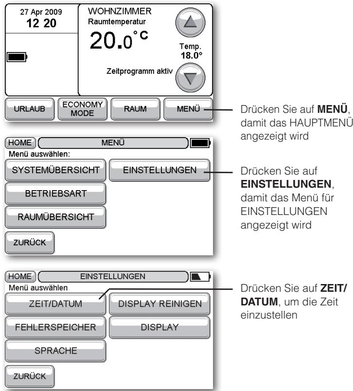 HONEYWELL EVOTOUCH - Uhrzeit und Datumändern - 1