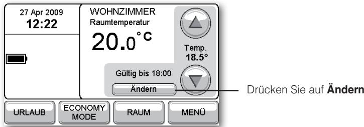 HONEYWELL EVOTOUCH - Dauer der manuellen Änderung einstellen - 1
