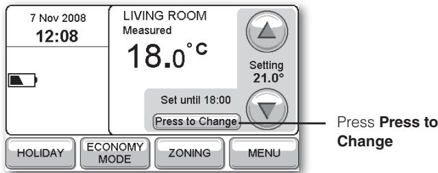 HONEYWELL EVOTOUCH - To change the override duration - 1